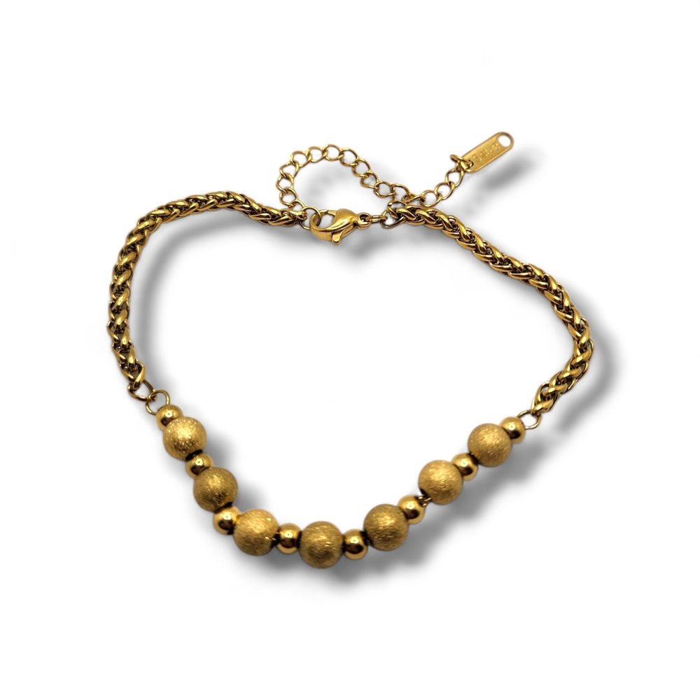 Elegant Gold Beaded Bracelet or Anklet